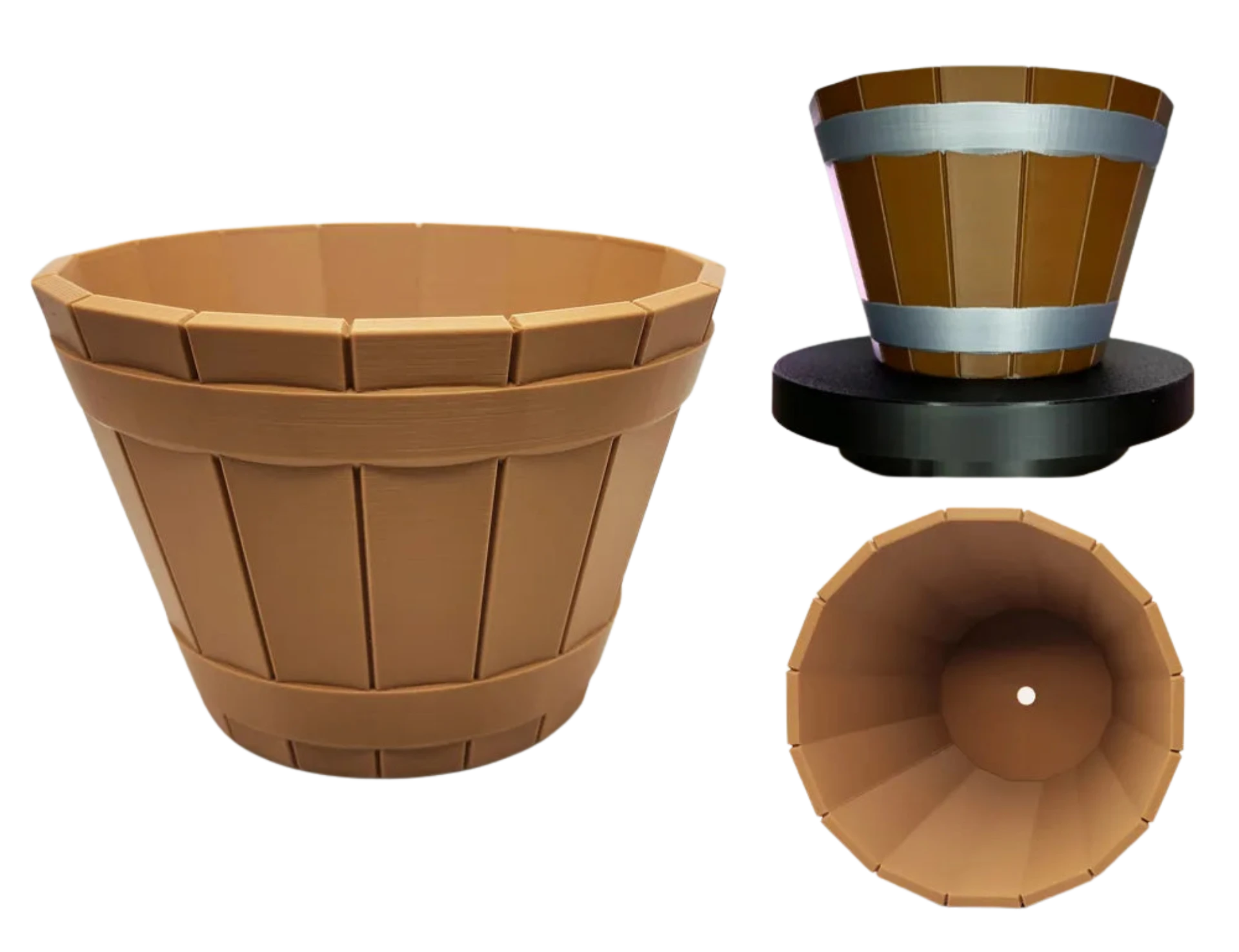 Wood Plank Planter Pot - No Supports