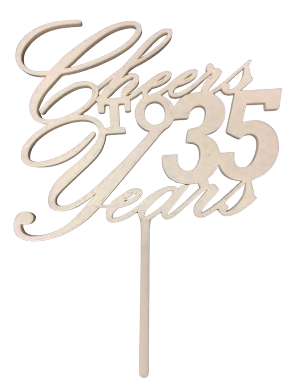 Cheers to 35 Years Cake Topper