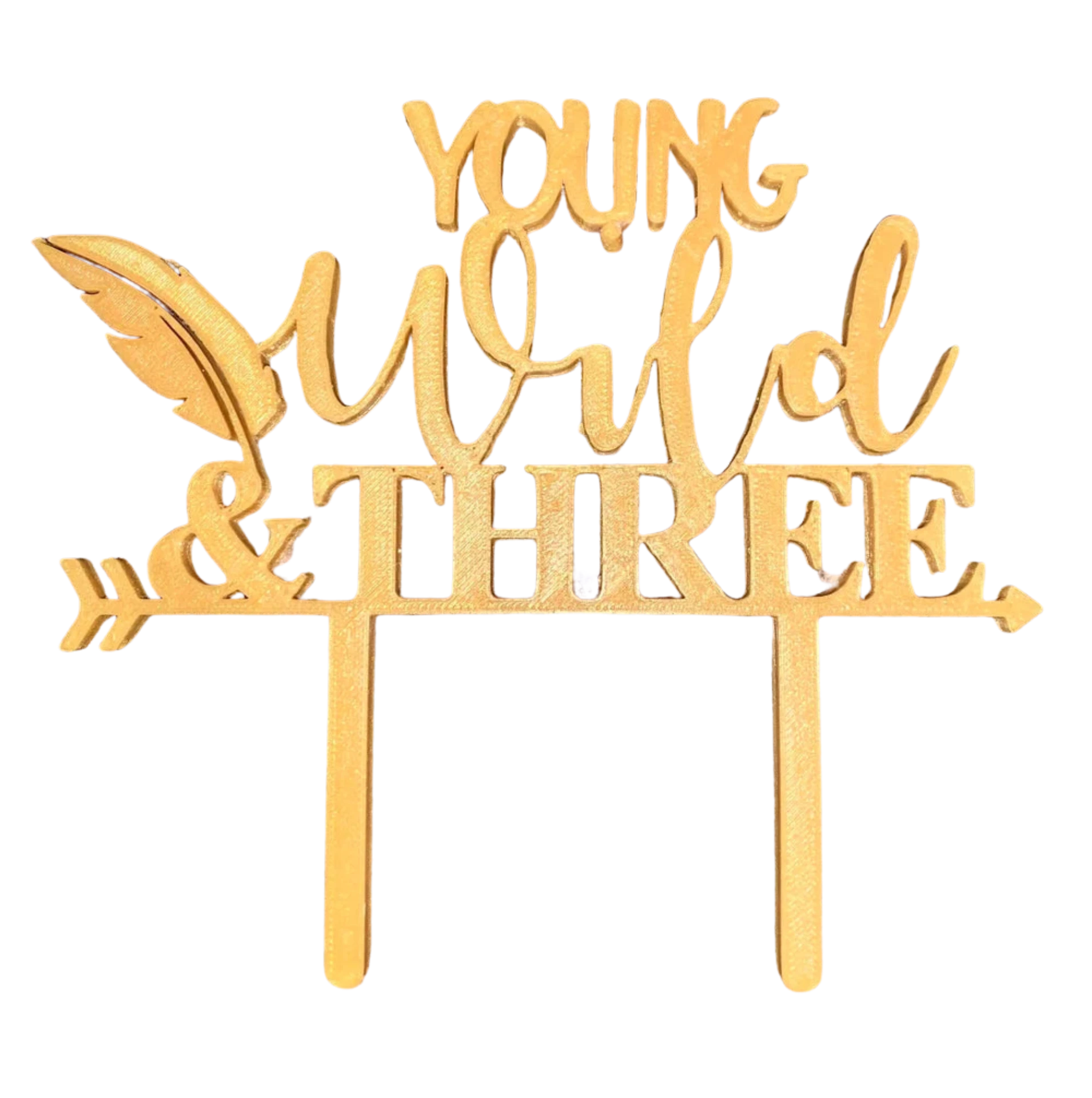 Young Wild & Three Cake Topper