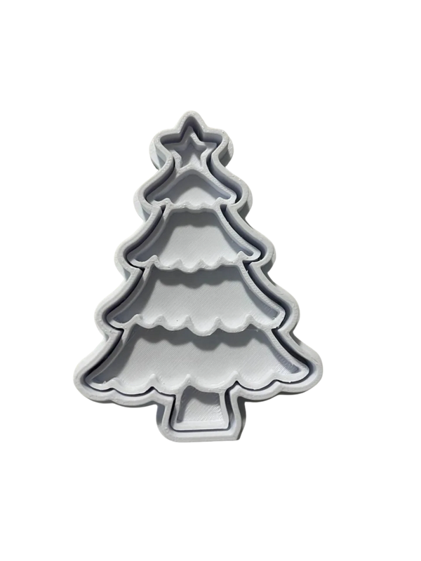 Christmas tree cookie cutter and stamp