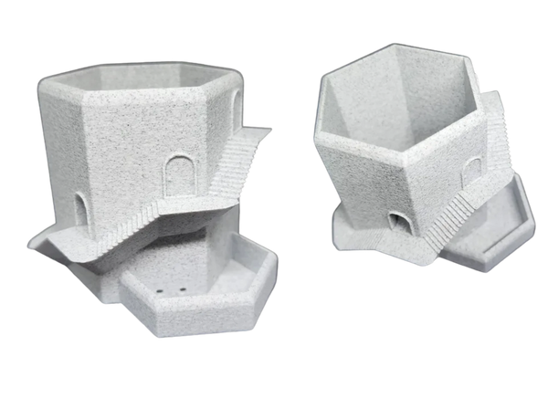 Hex Castle Planter w/ drainage 🜲 Remixed