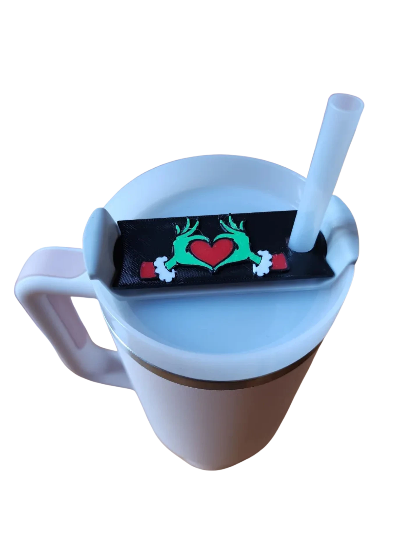 Grinch Heart Stanley Cup Lid Topper