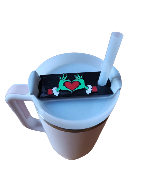 Grinch Heart Stanley Cup Lid Topper