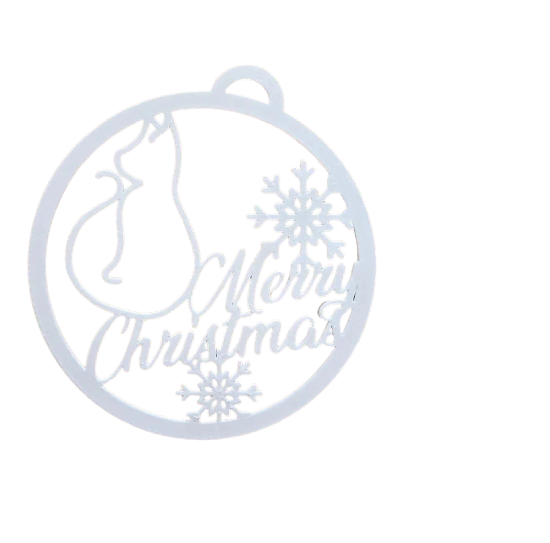 Merry Christmas Ornament Cat