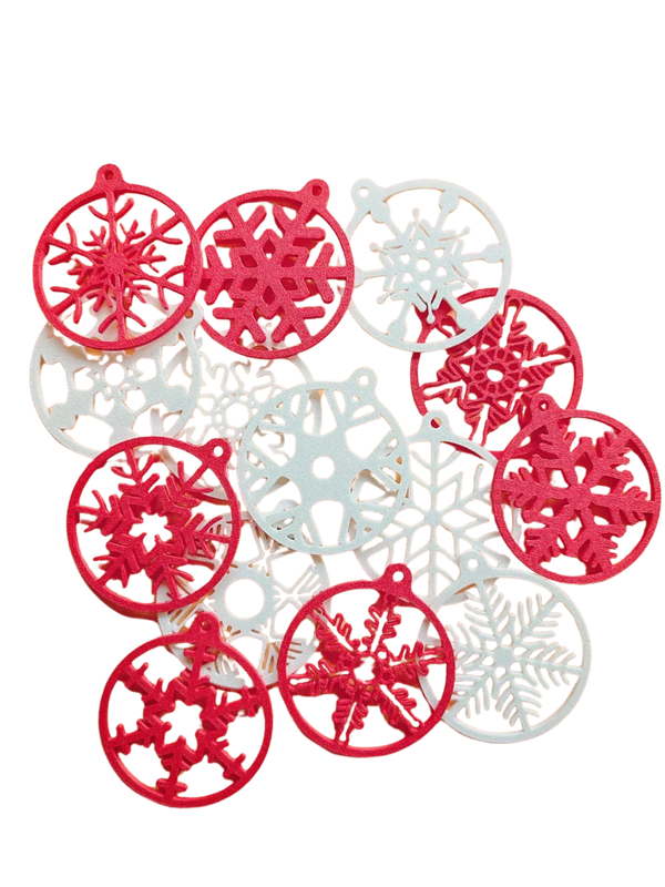 CHRISTMAS SNOW FLAKES - SET OF 14 WITH