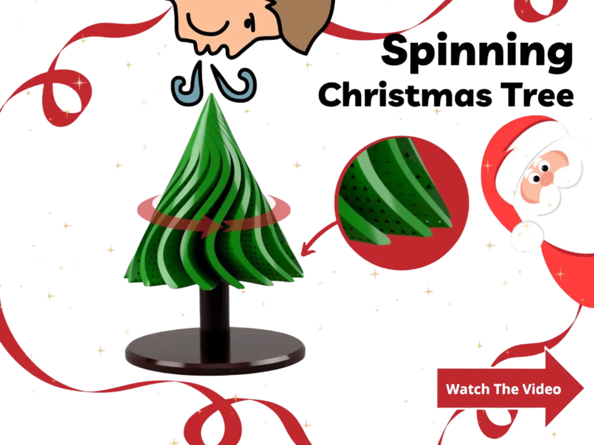 Blow-rotation Christmas Fidget Tree