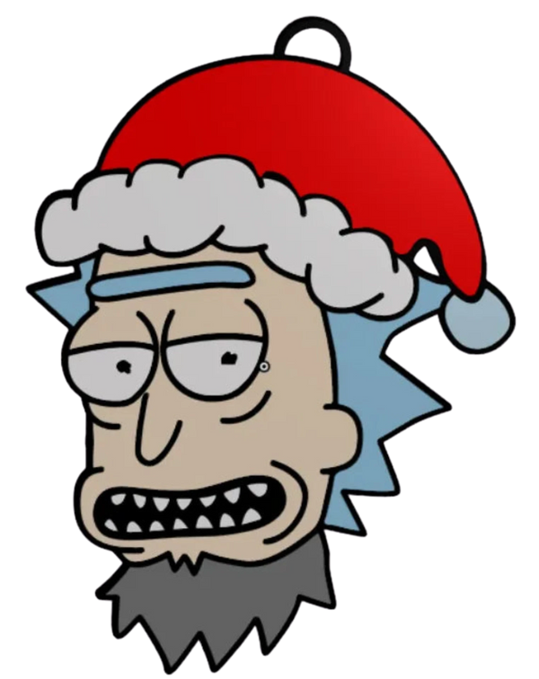 Rick and Morty christmas tree ornament, magnet, window sticker, ginger cutter