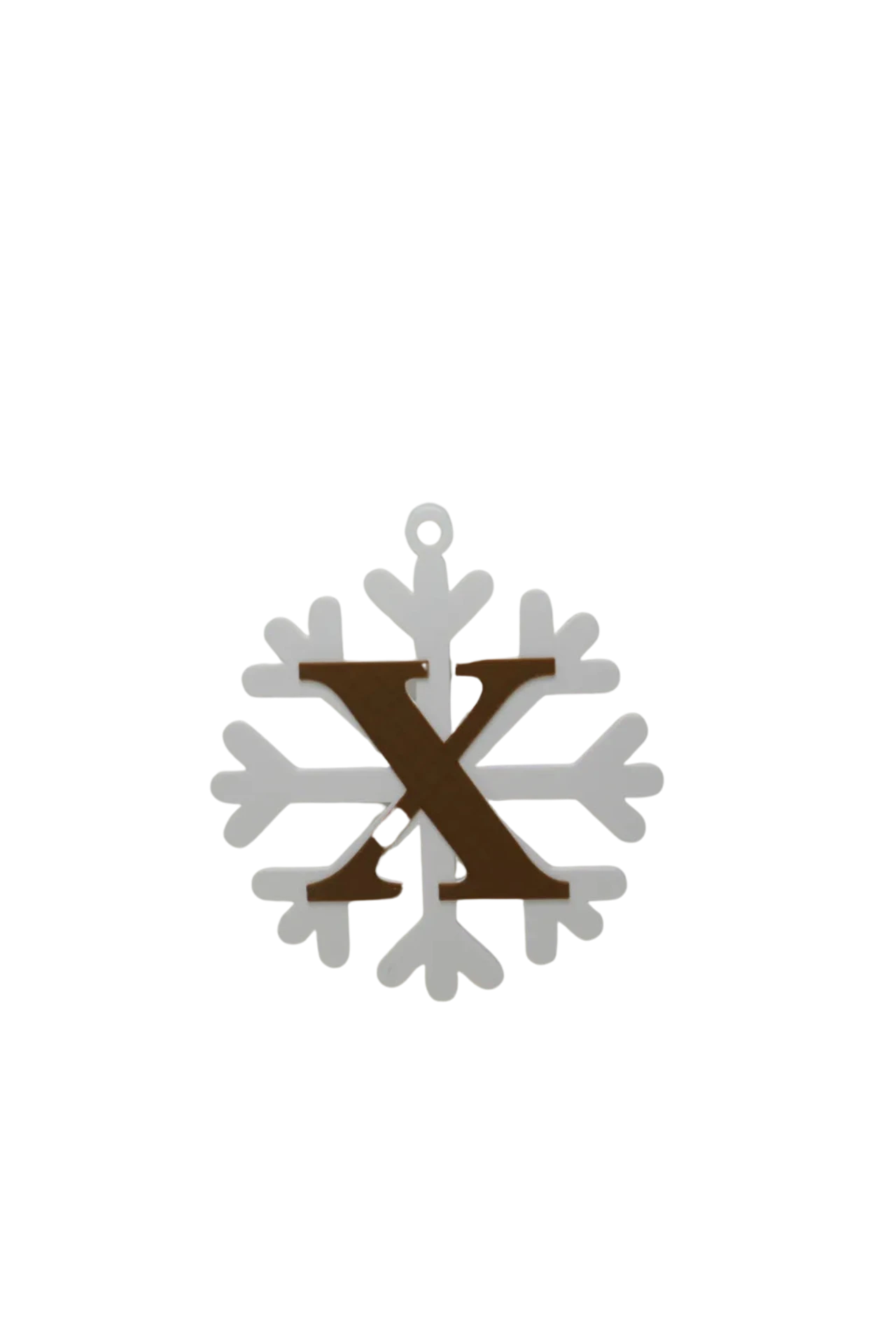 snowflake with letter X