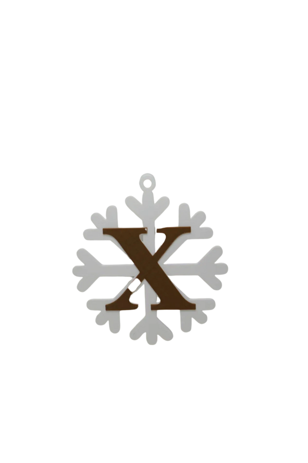 snowflake with letter X