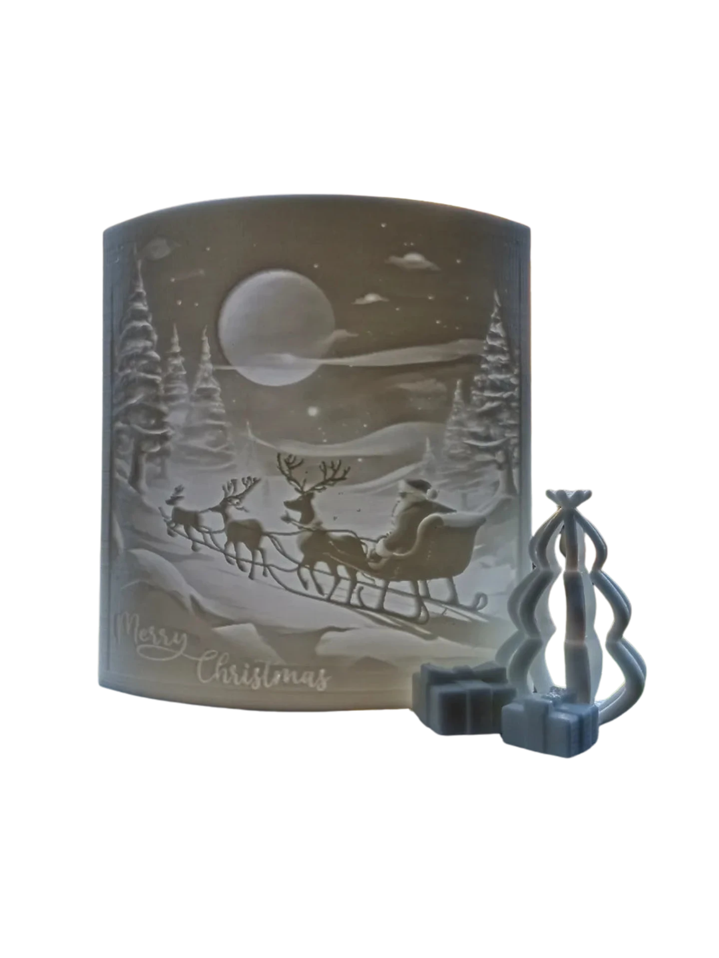 Lithophane Merry Christmas - greeting card Version 2