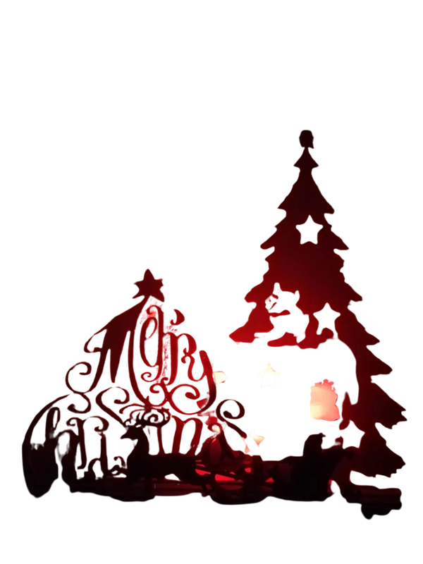 3 row xmas silhouette