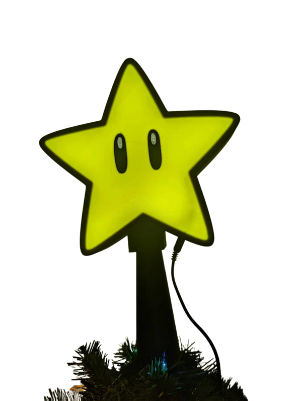 Mario Star Christmas Tree Topper