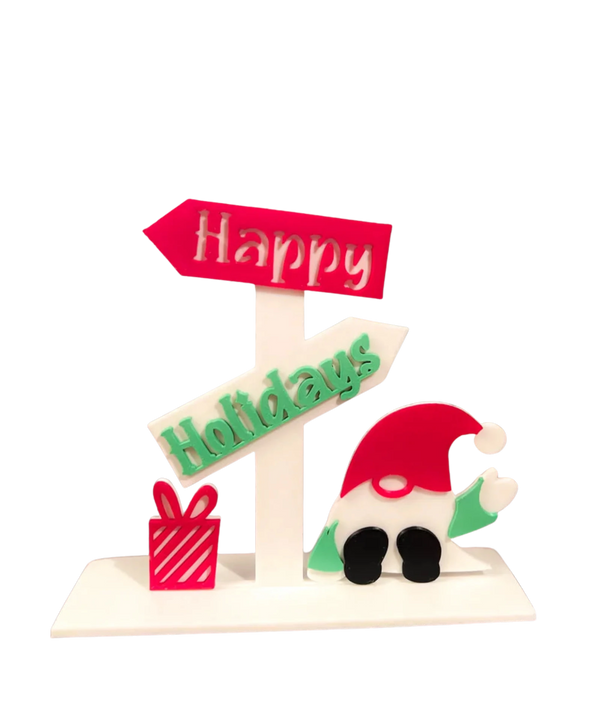 Happy Holidays Gnome Decoration