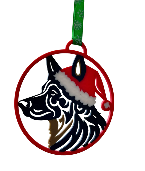 Santa Dog Christmas Ornament