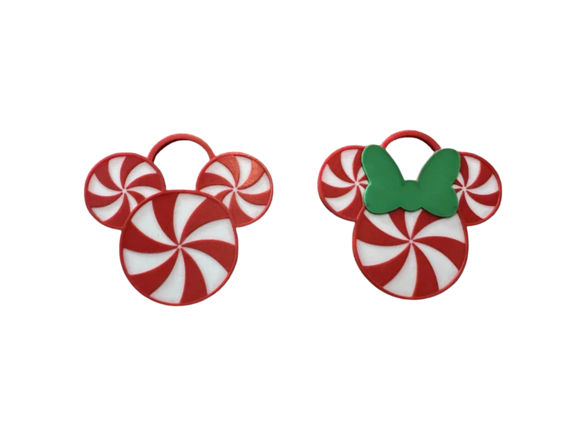 Mickey & Minnie Peppermint Christmas Ornaments