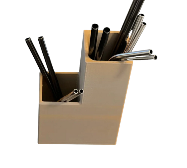 Straw or utensil container