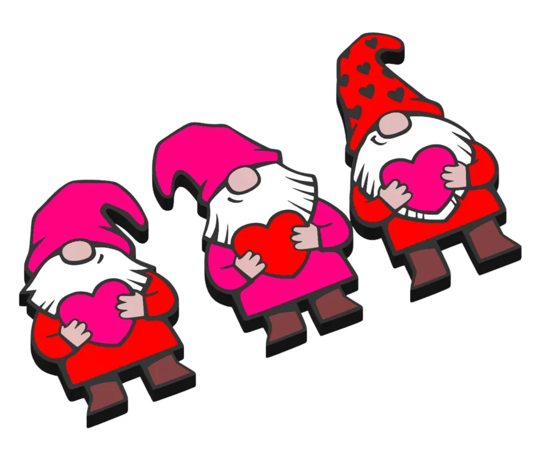 Valentines Day Gnomes - Set of 3