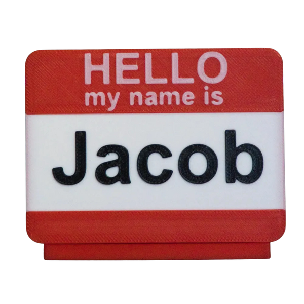 Customizable Name Badge + Stand (Parametric)