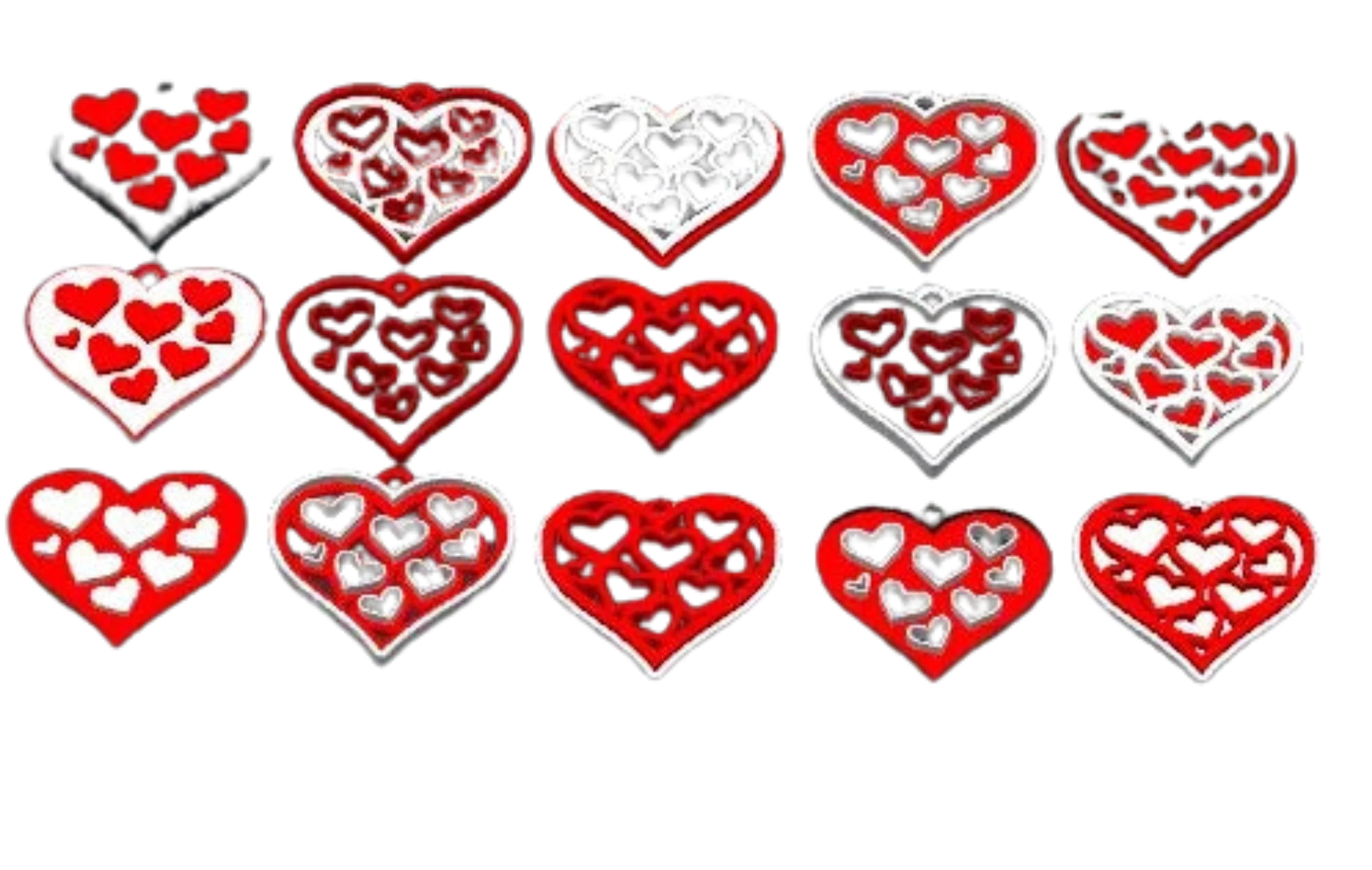 15 hearts , valentines keychains /commercial