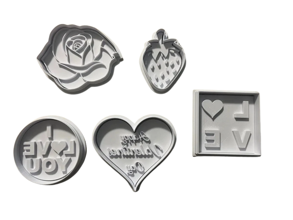 Valentines day cookie cutters and stamps