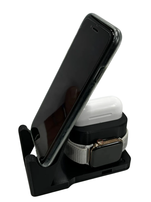 Charging Stand for iPhone / Smartphone, Apple Watch & Airpods Pro |Compact and Easy to Use
