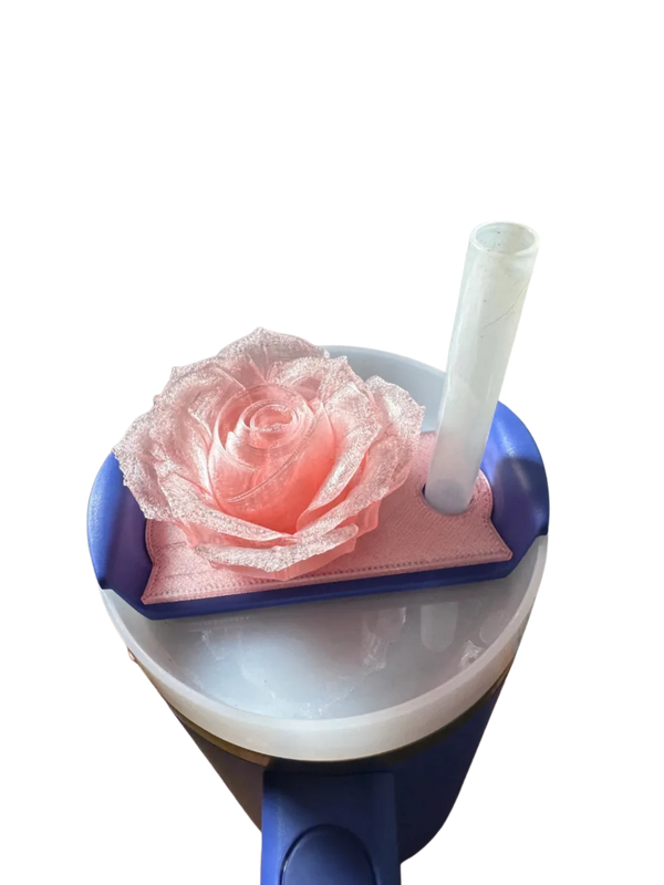 Stanley Cup Pretty Rose Lid Topper Remixed