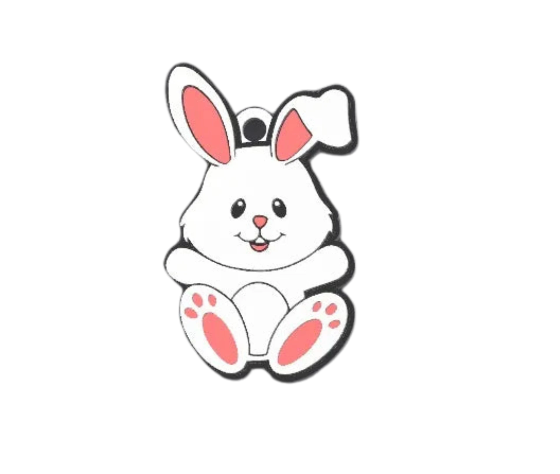 cute easter bunny keychain / necklace charm ()