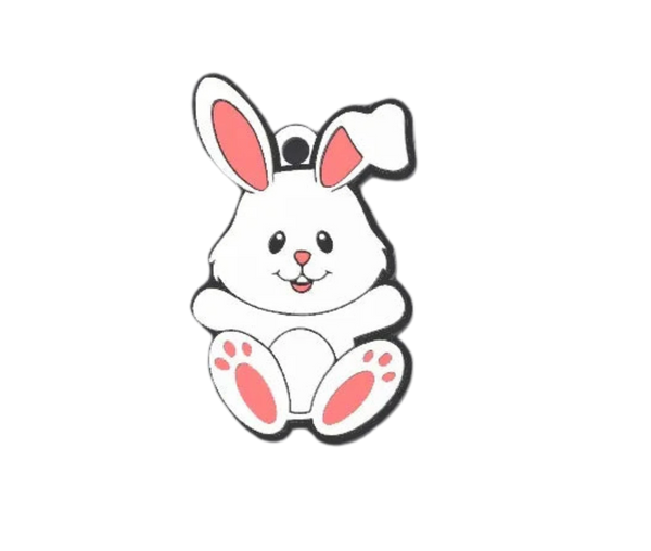 cute easter bunny keychain / necklace charm ()