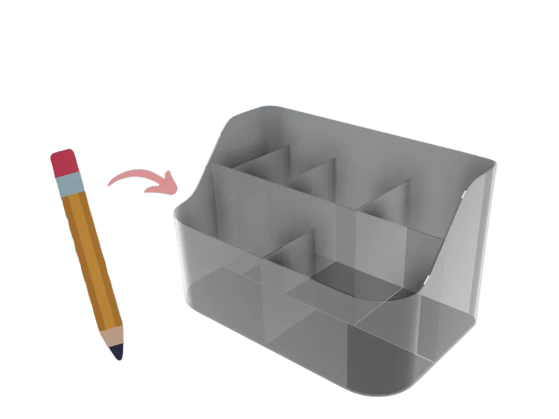 Pencil desk organizer box