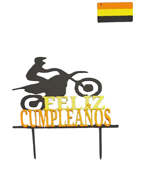 TOPPER feliz cumpleaños motocross Remixed