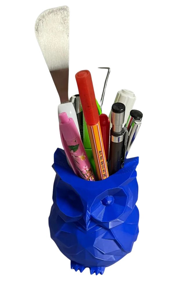 Low Poly Owl Pen Cup