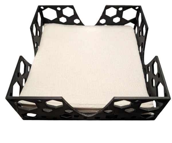 Napkin holder flat 6 inch square hexagonal pattern Remixed