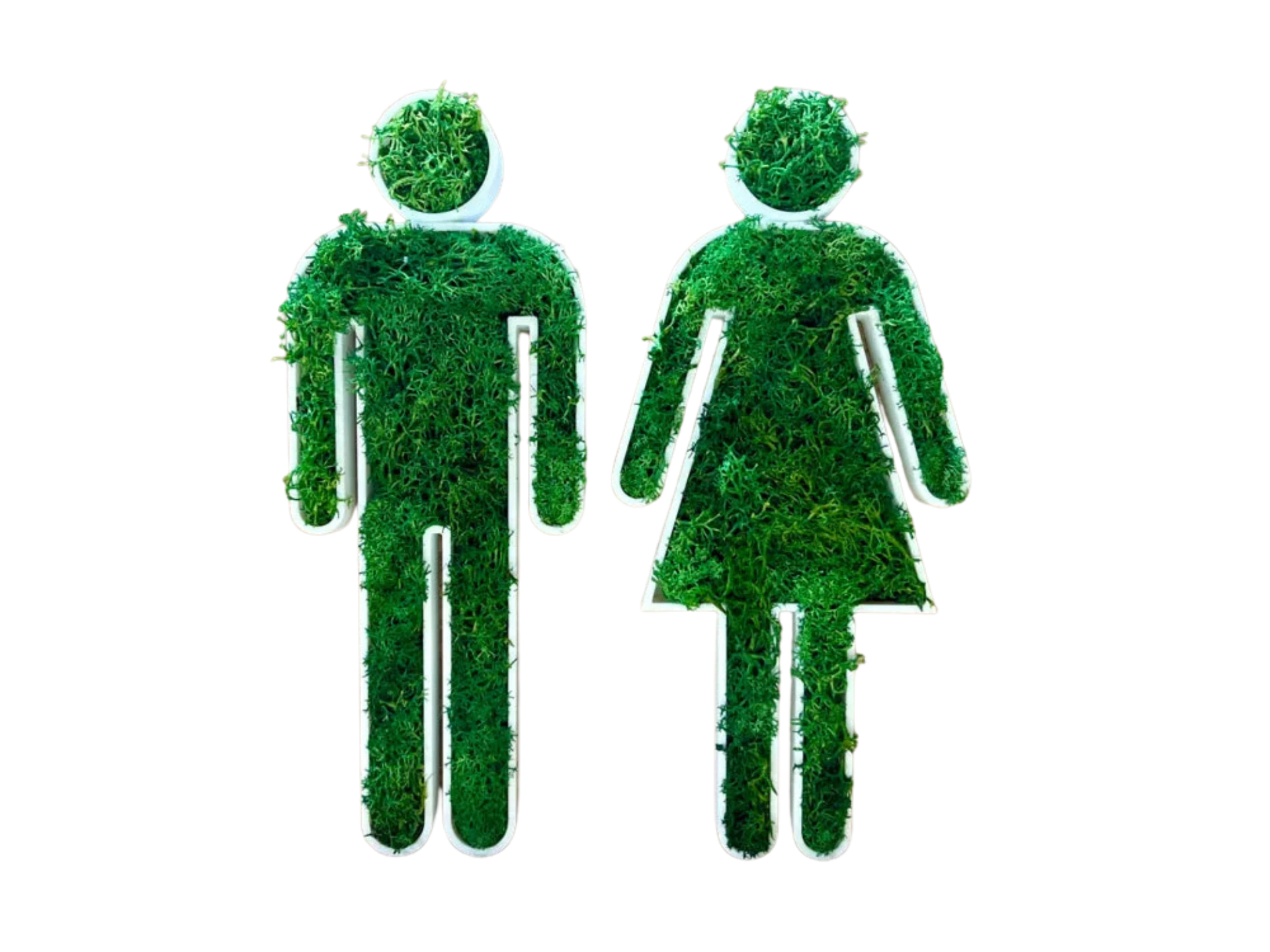 Green moss toilet sign