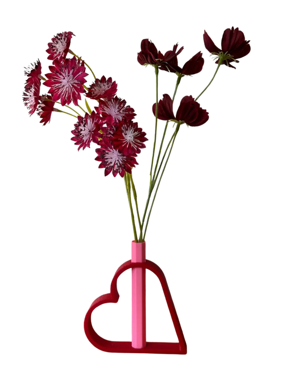 Heart Vase Octagonal 100mm - Perfect for Valentines, Mothers Day, a Loved one. No Supports