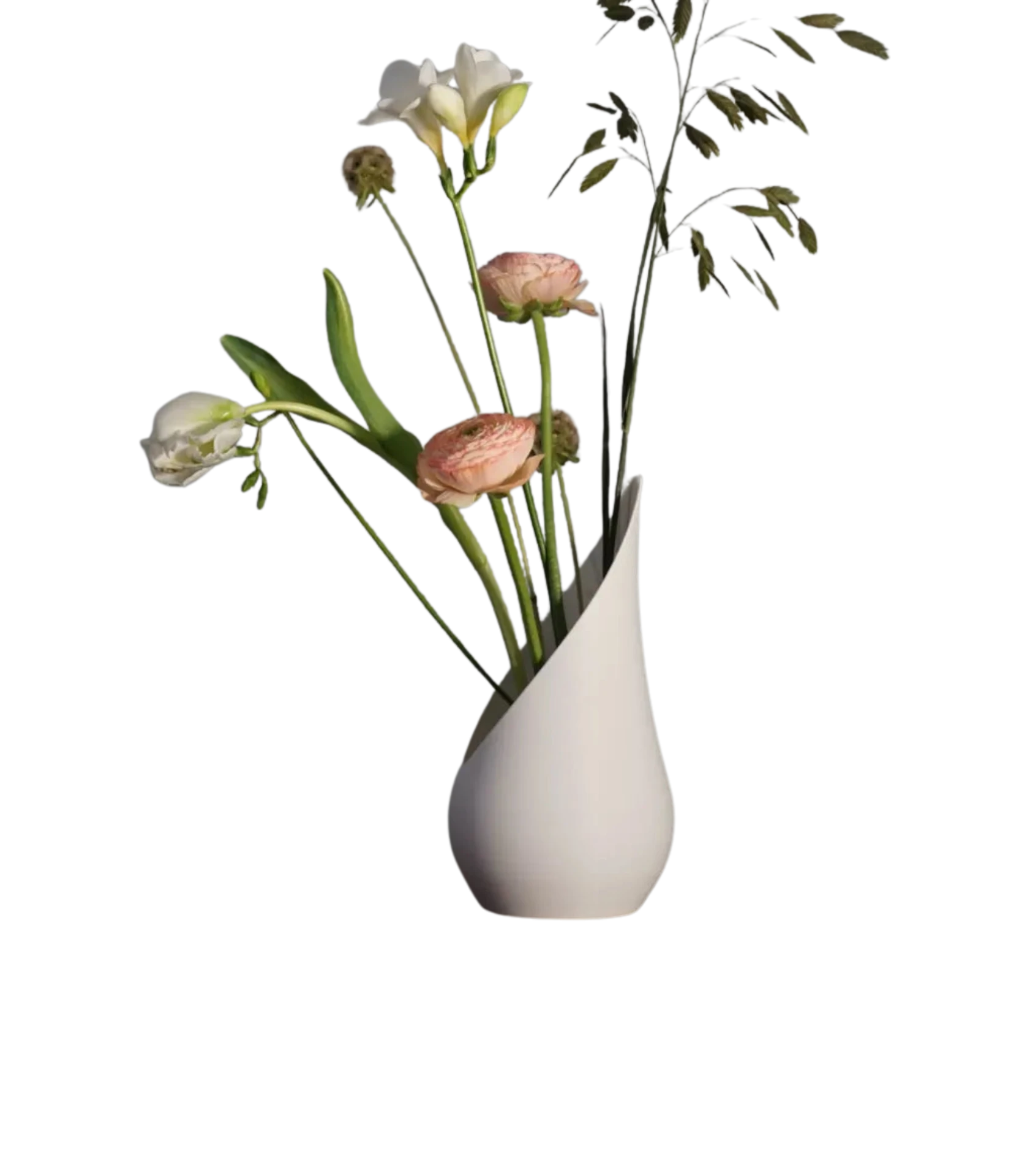 Modern Vase with Integrated Flower Frog