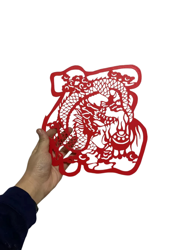 New Year's Blessing Character Dragon Year Window Decoration