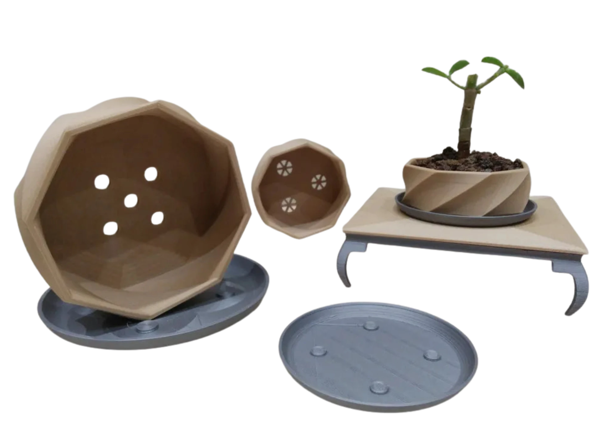 Flower Pot for Bonsai with Coaster