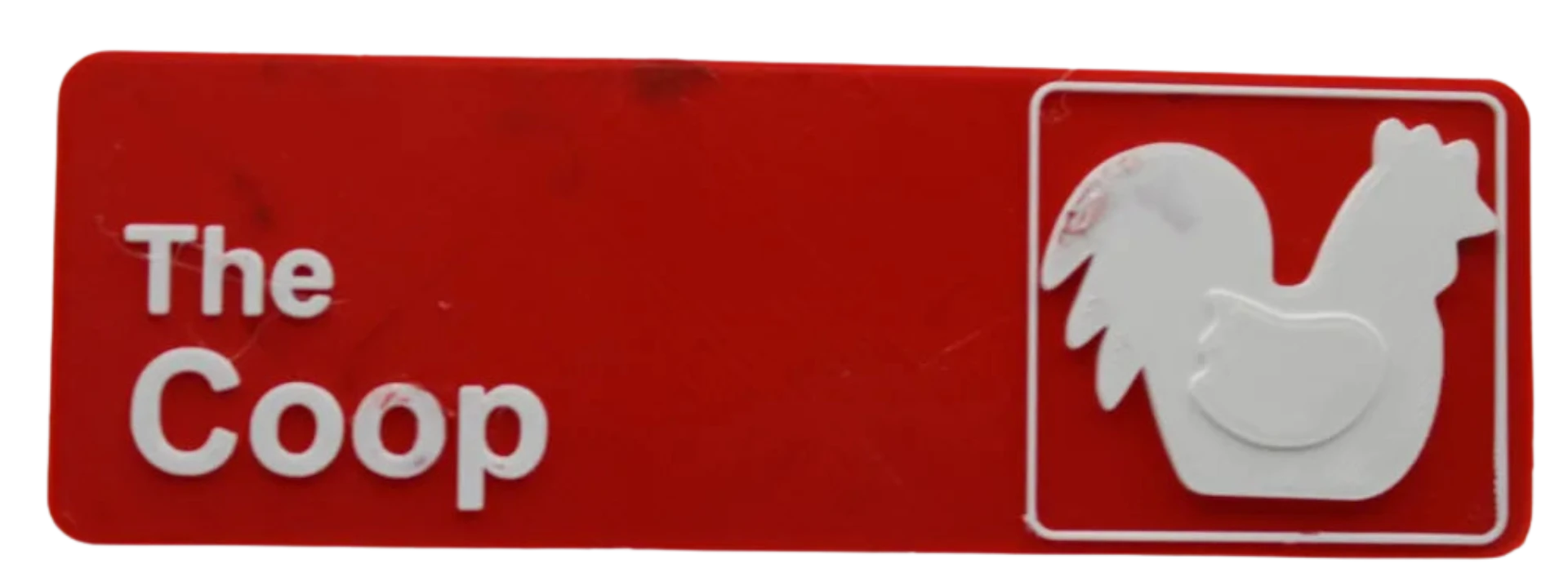 The office style chicken coop sign