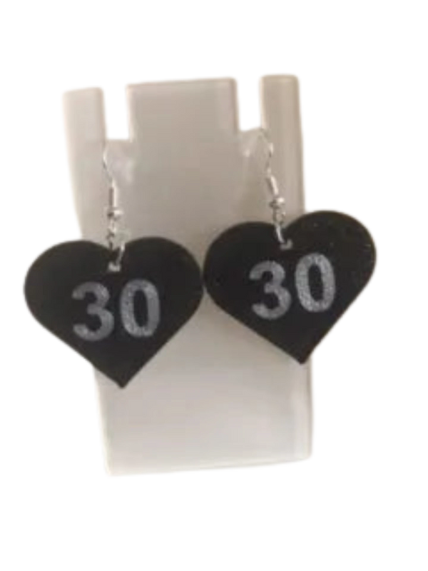 30th Birthday earrings milestone Celebration gift