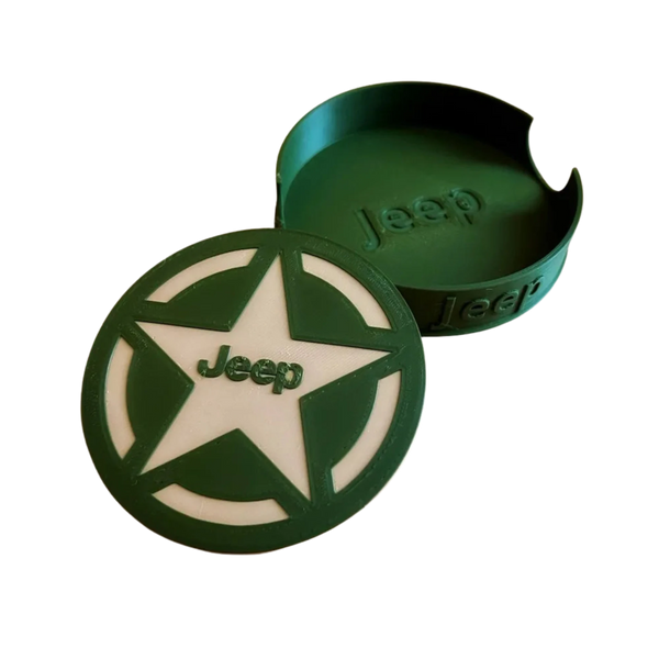 Jeep logo coaster holder
