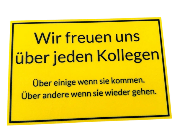 Büro Schild Wir freuen uns