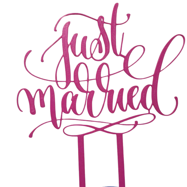 just married wedding cake topper