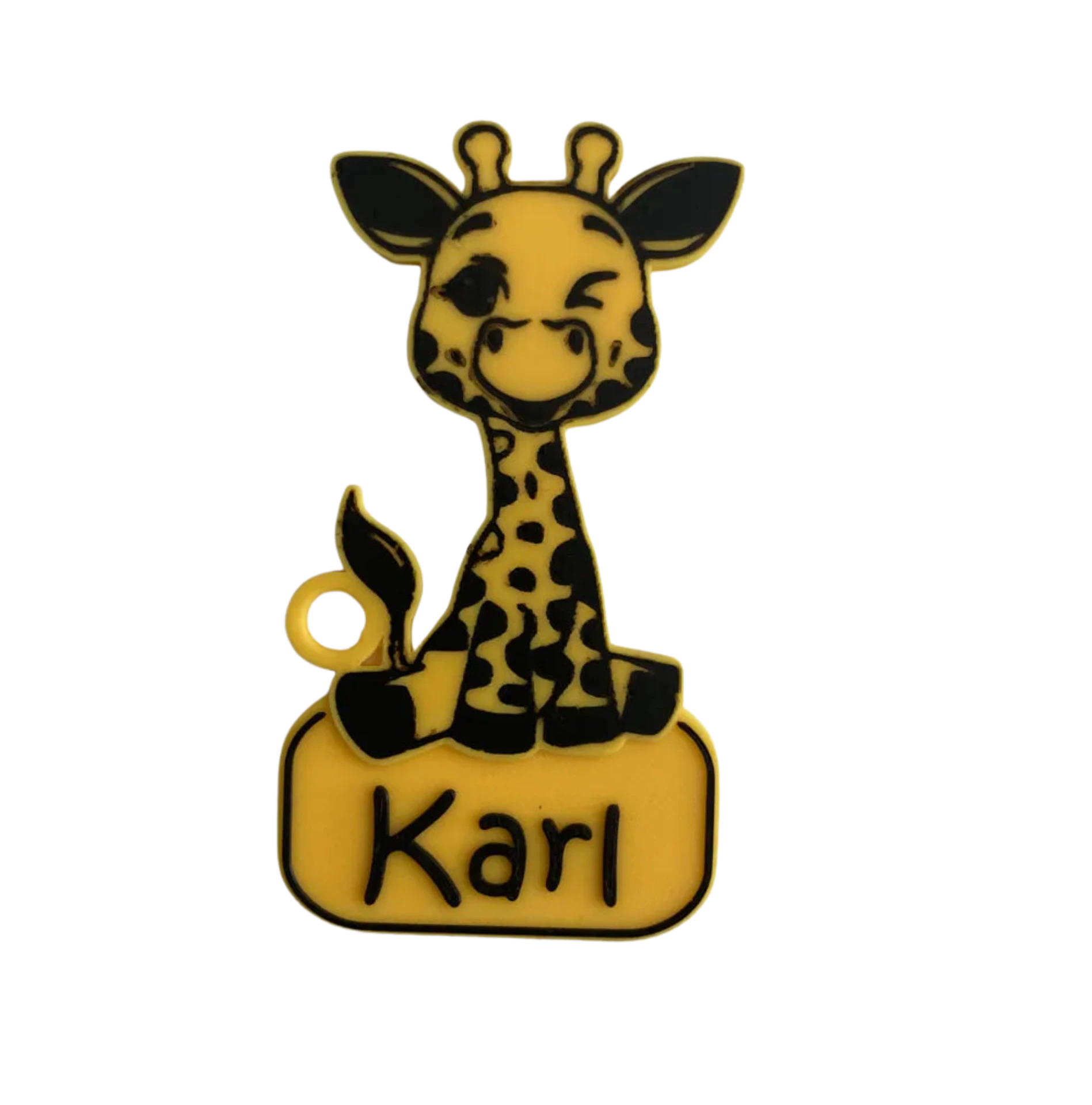 Giraffe name tag keychain Remixed