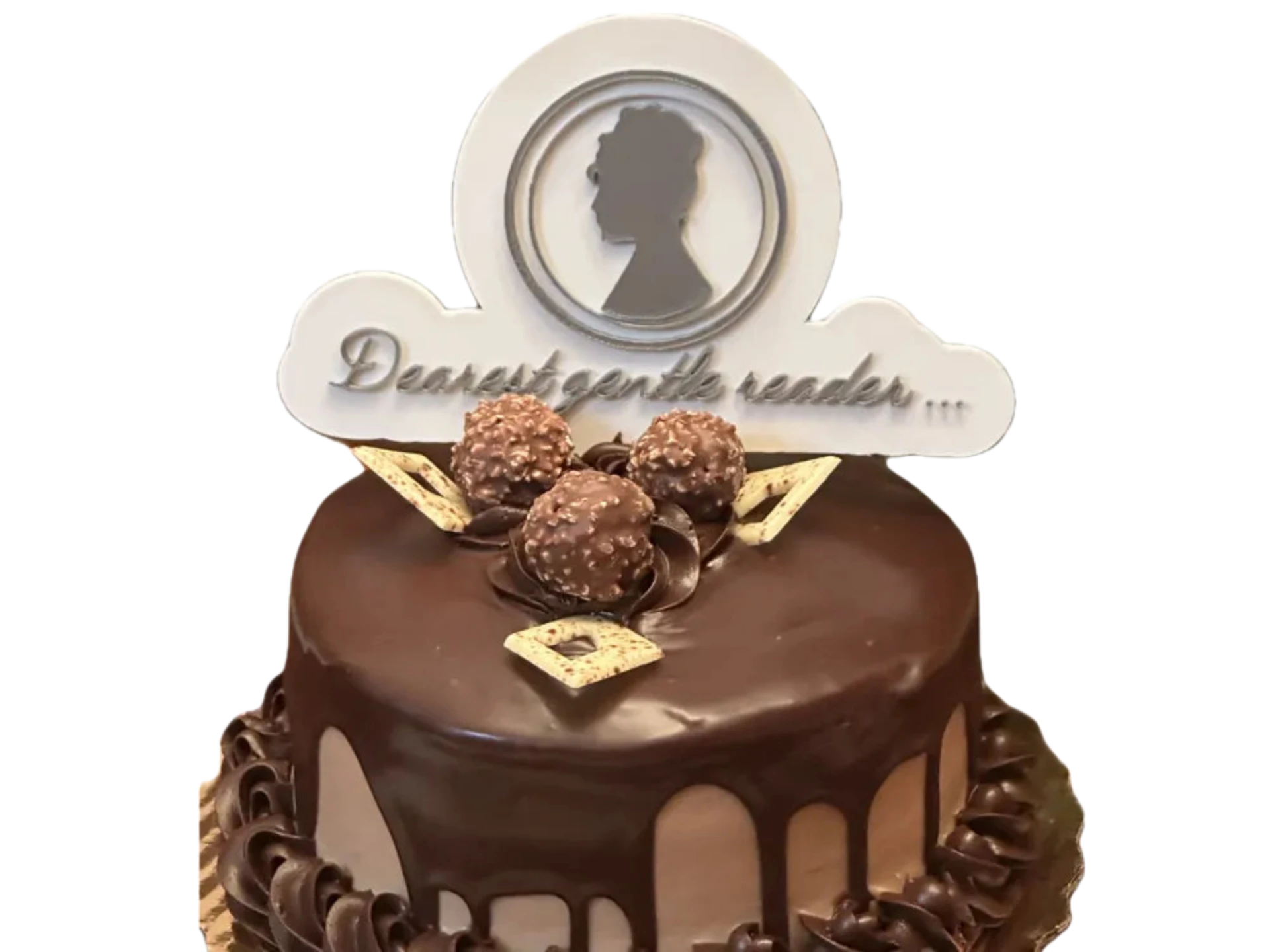 Bridgerton Lady Whistledown Cake Topper