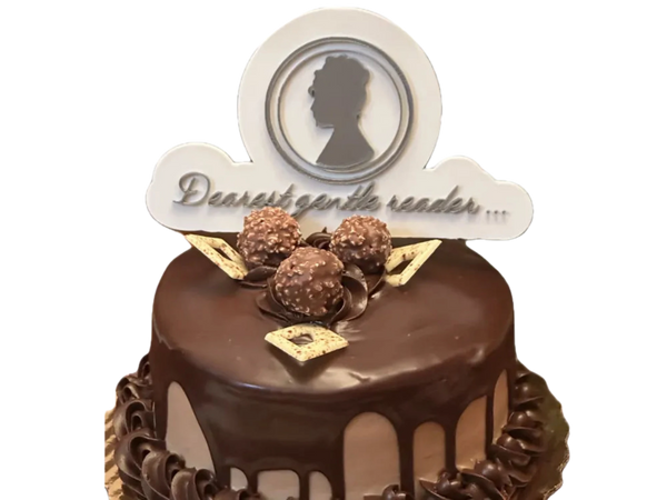 Bridgerton Lady Whistledown Cake Topper