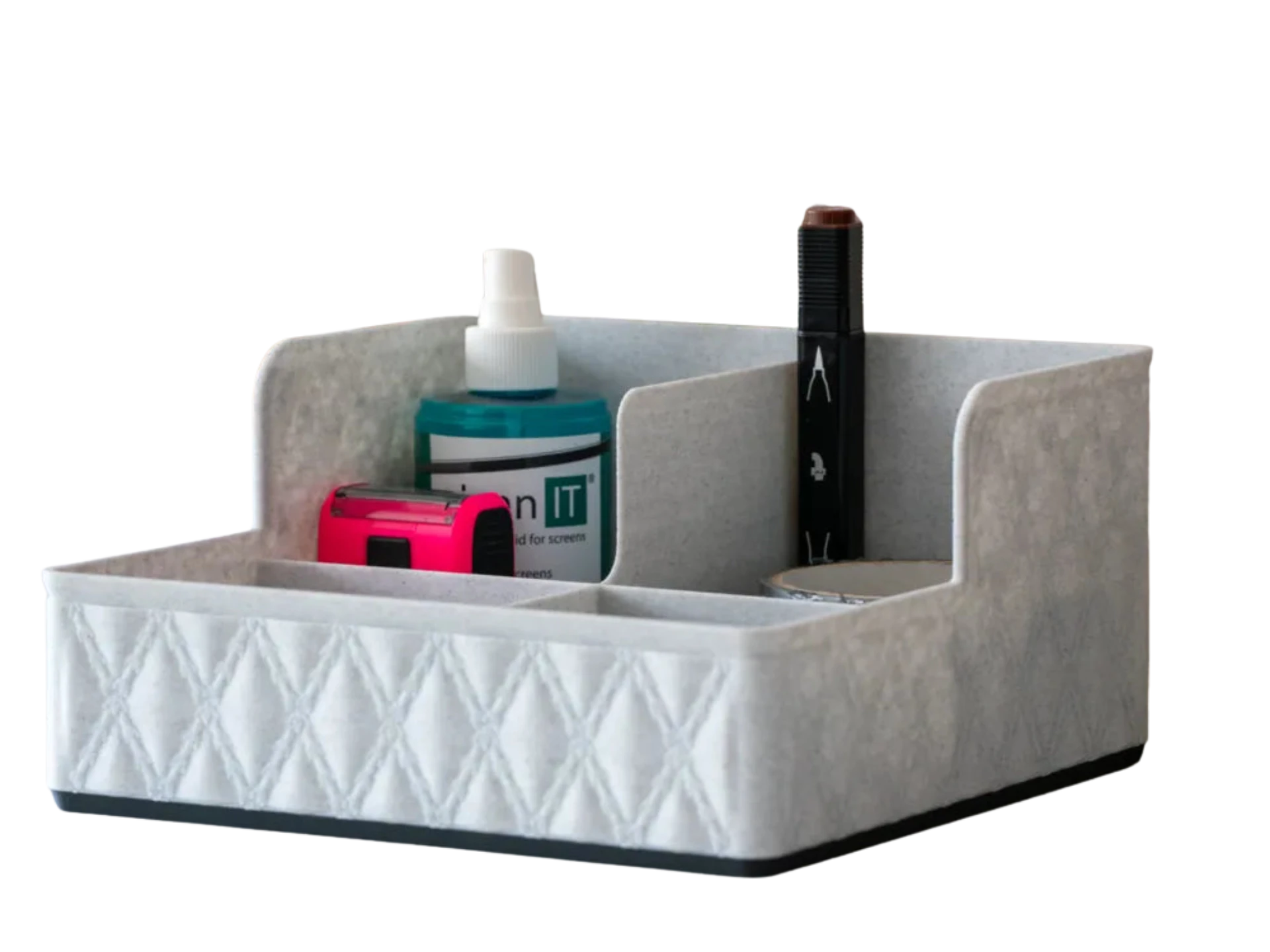 Diamond stitched desk organizer