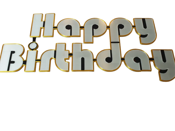 Happy Birthday Multicolor Cake Sign
