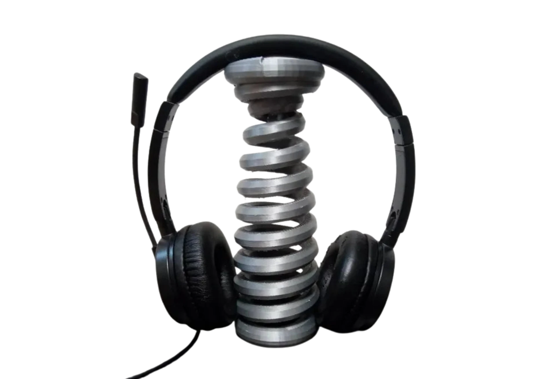 Spiral headphone stand