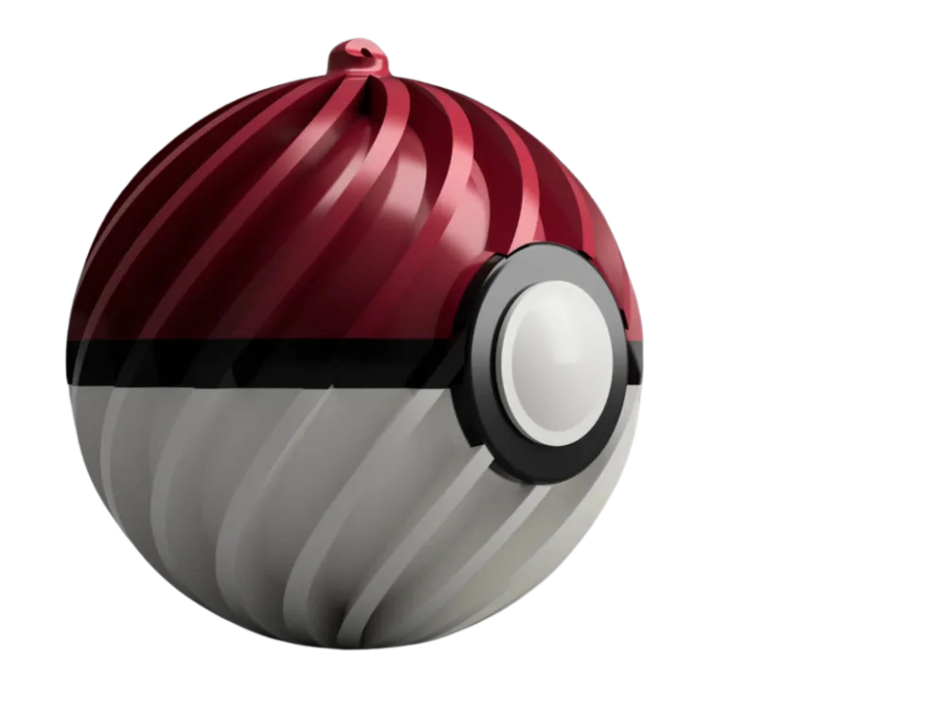 Christmas tree ornament, ball in Pokeball style Remixed