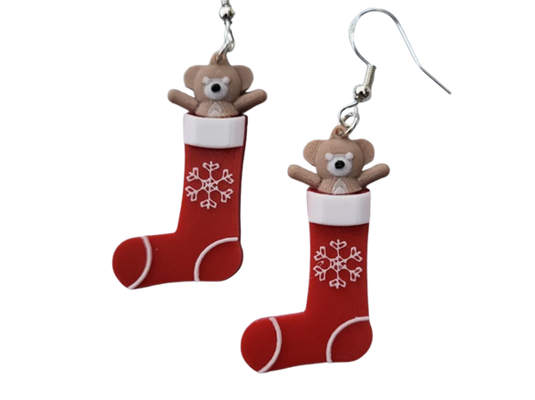 Christmas stocking earring